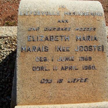 MARAIS Elizabeth Maria nee JOOSTE 1869-1950