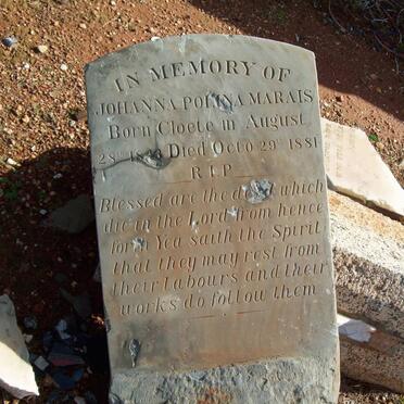 MARAIS Johanna Polina nee CLOETE 1843-1881