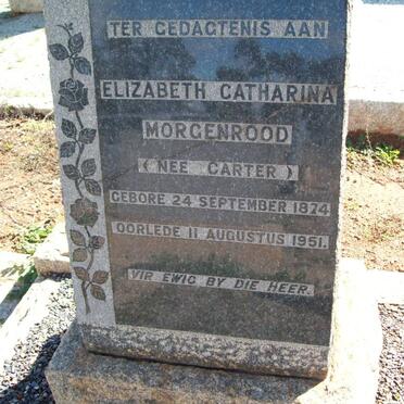 MORGENROOD Elizabeth Catharina nee CARTER 1874-1951