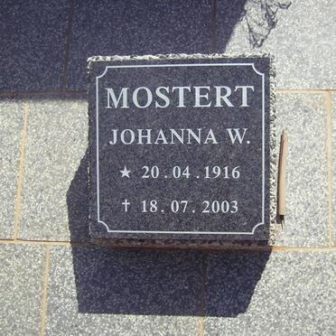 MOSTERT Johanna W. 1916-2003
