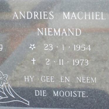 NIEMAND Andries Machiel 1954-1973