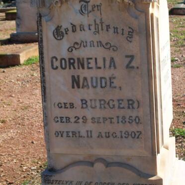 NAUDE Cornelia Z. nee BURGER 1850-1907
