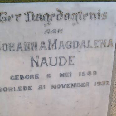 NAUDE Johanna Magdalena 1849-1937