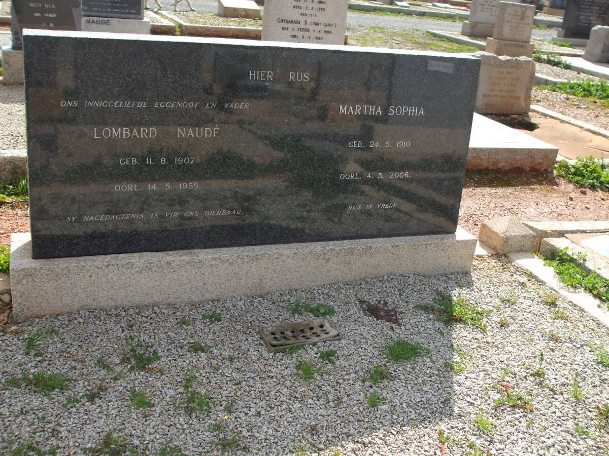 NAUDE Lombard 1907-1955 &amp; Martha Sophia 1910-2006