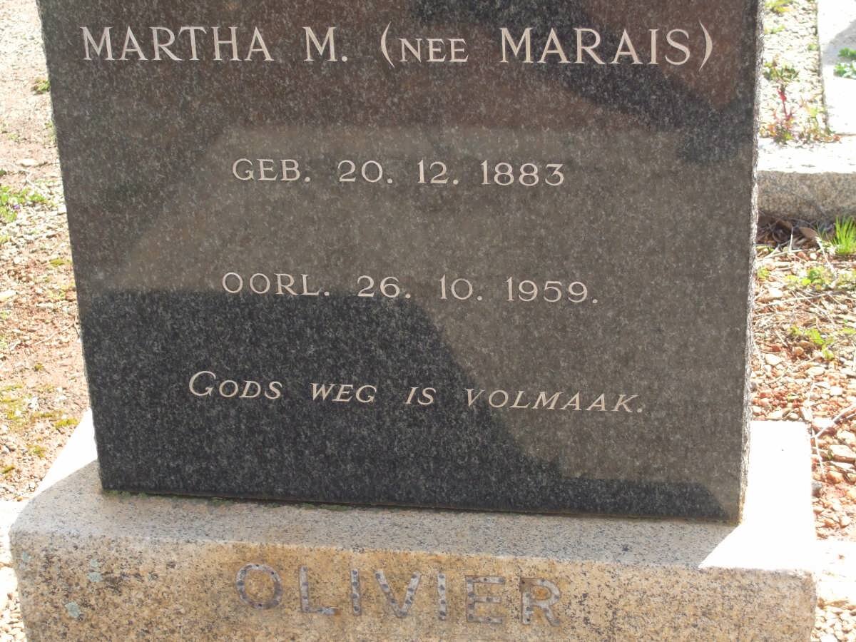 OLIVIER Martha M. nee MARAIS 1883-1959