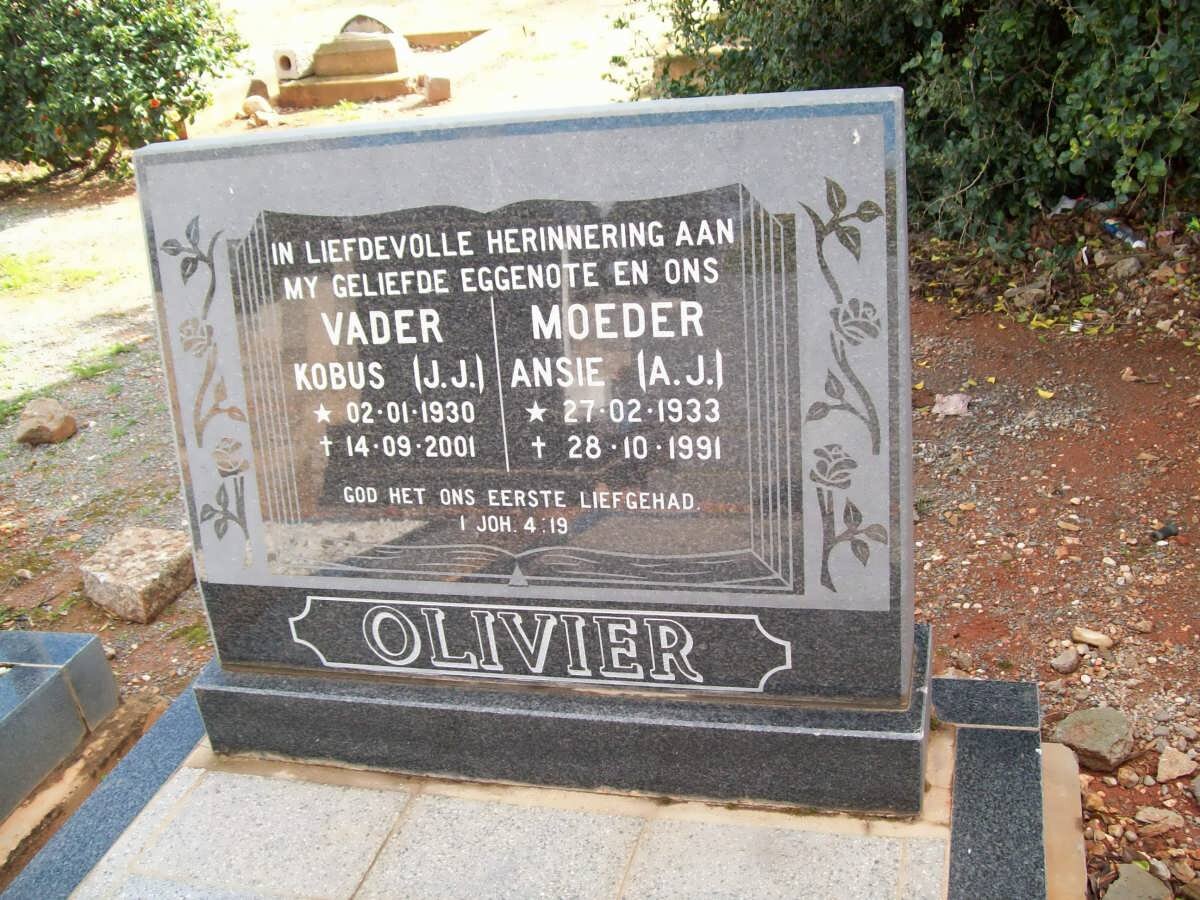 OLIVIER J.J. 1930-2001 &amp; A.J. 1933-1991