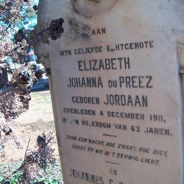 PREEZ Elizabeth Johanna, du nee JORDAAN -1911