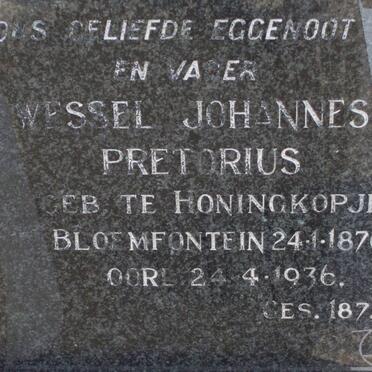 PRETORIUS Wessel Johannes 1876-1936