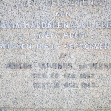 PLESSIS Roelof Jakobus, du 1862-1943 &amp; Maria Magdalena HUGO 1863-1933