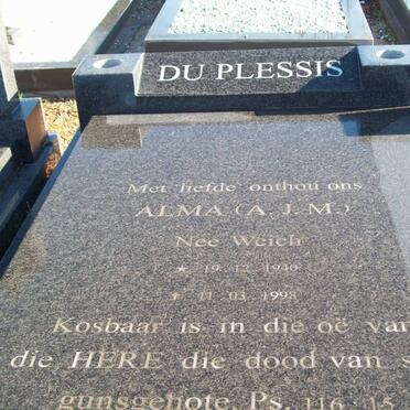 PLESSIS A.J.M., du nee WEICH 1940-1998