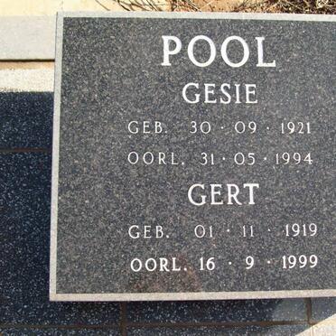 POOL Gert 1919-1999 &amp; Gesie 1921-1994