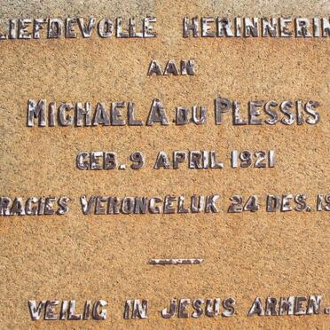 PLESSIS Michael A., du 1921-1938