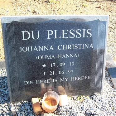 PLESSIS Johanna Christina, du 1910-1997