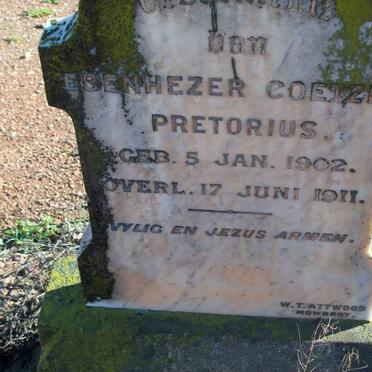 PRETORIUS Ebenhezer Coetzee 1902-1911