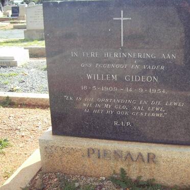 PIENAAR Willem Gideon 1909-1954
