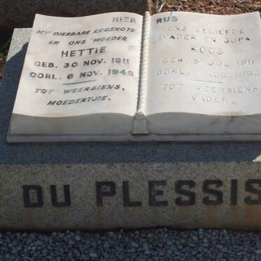 PLESSIS Koos, du 1911-1993 &amp; Hettie 1911-1949