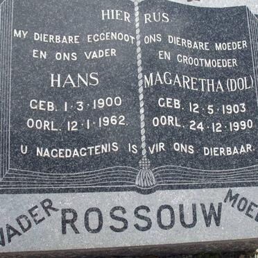 ROSSOUW Hans 1900-1962 &amp; Margaretha 1903-1990