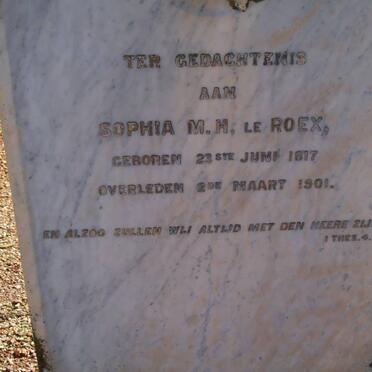 ROEX Sophia M.H., le 1817-1901