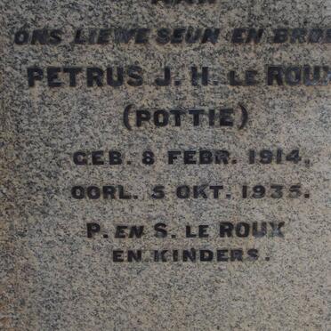 ROUX Petrus J.H., le 1914-1935