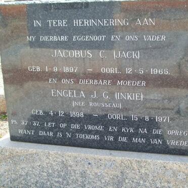 ROUX Jacobus J. 1897-1965 &amp; Engela J.G. ROUSSEAU 1898-1971