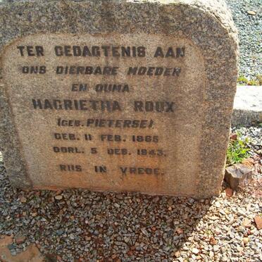 ROUX Magrietha nee PIETERSE 1865-1943