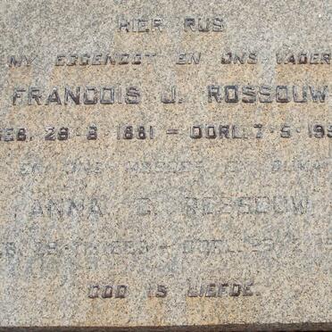 ROSSOUW Francois J. 1881-1953 &amp; Anna C. 188?-??