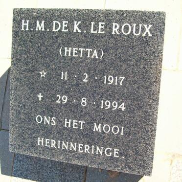 ROUX H.M. de K., le 1917-1994