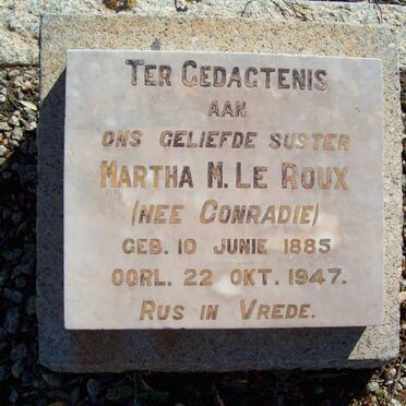 ROUX Martha M., le nee CONRADIE 1885-1947