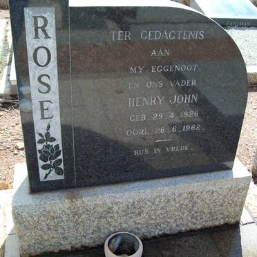 ROSE Henry John 1926-1962