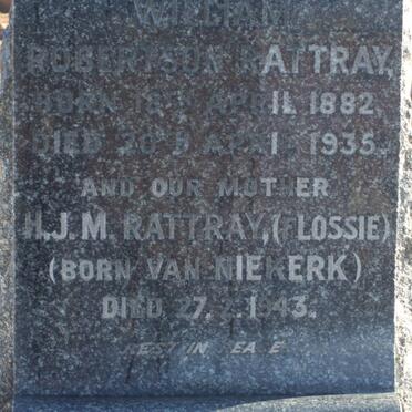 RATTRAY William Robertson 1882-1935 &amp; H.J.M. VAN NIEKERK -1943