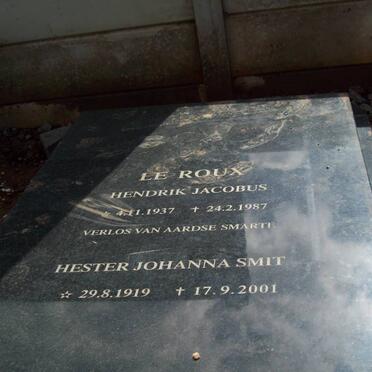 ROUX Hendrik Jacobus, le 1937-1987 :: SMIT Hester Johanna 1919-2001