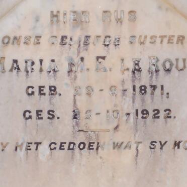 ROUX Maria M.E., le 1871-1922