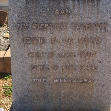 ROUX Izak P., le 1869-1922