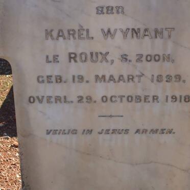 ROUX Karel Wynant, le 1899-1918