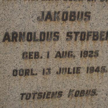 STOFBERG Jakobus Arnoldus 1925-1945