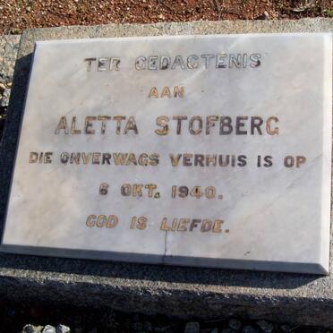 STOFBERG Aletta -1940