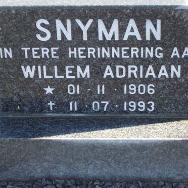 SNYMAN Willem Adriaan 1906-1993