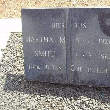 SMITH Martha M. nee BOTES 1926-1962