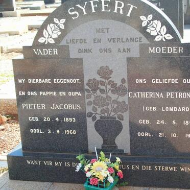 SYFERT Pieter Jacobus 1893-1968 &amp; Catherina Petronella LOMBARD 1893-1980