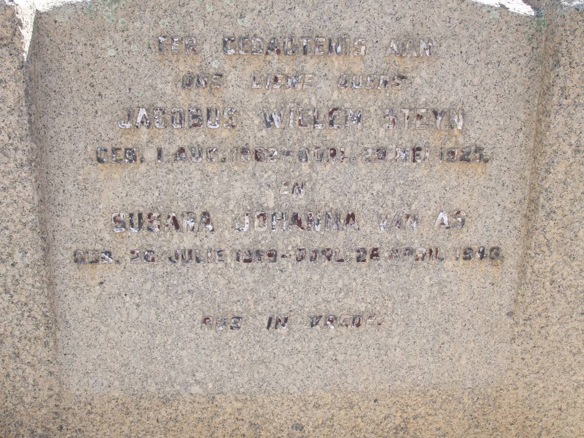 STEYN Jacobus Willem 1862-1925 :: VAN AS Susanna Johanna 1869-1946