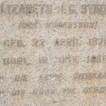 STADLER Elizabeth J.C. nee ROBERTSON 1876-1950