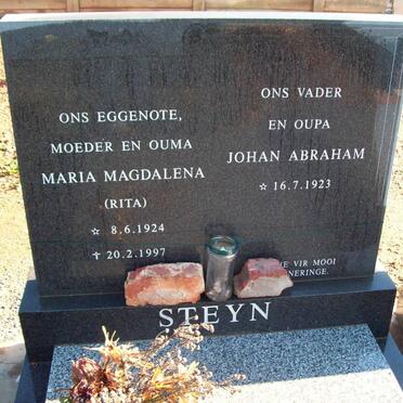 STEYN Johan Abraham 1923- &amp; Maria Magdalena 1924-1997