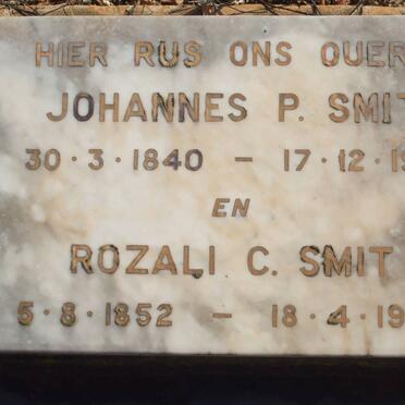 SMIT Johannes P. 1840-1915 &amp; Rozali C. 1852-1938