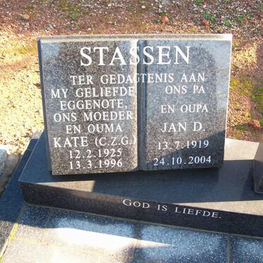 STASSEN Jan D. 1919-2004 &amp; C.Z.G. 1925-1996