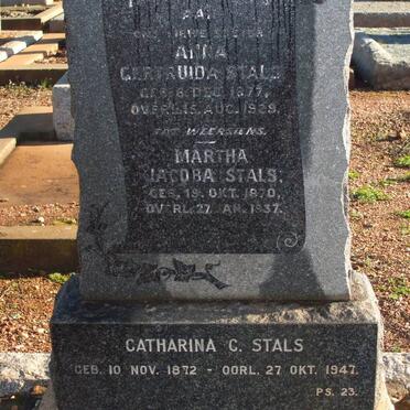 STALS Anna Gertruida 1877-1929 :: STALS Martha Jacoba 1870-1937 :: STALS Catharina C. 1872-1947