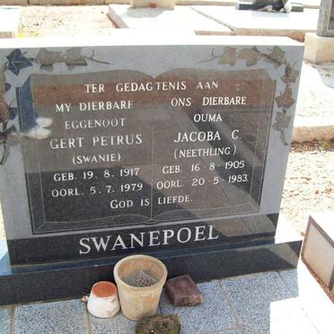 SWANEPOEL Gert Petrus 1917-1979 &amp; Jacoba C. NEETHLING 1905-1983