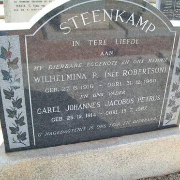 STEENKAMP Carel Johannes Jacobus Petrus 1914-1967 &amp; Wilhelmina P. ROBERTSON 1916-1960