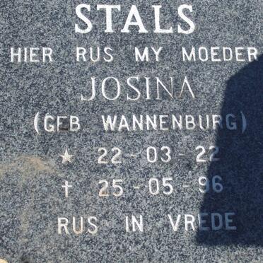 STALS Josina nee WANNENBURG 1922-1996