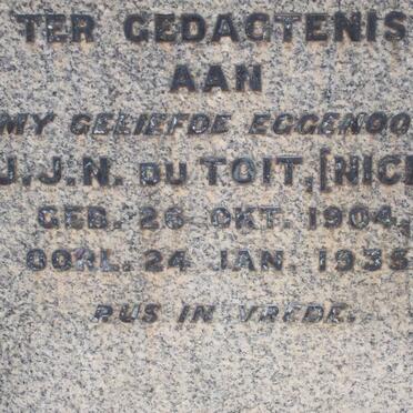 TOIT J.J.N., du 1904-1935