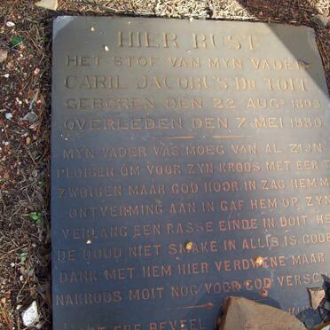 TOIT Caril Jacobus, du 1903-1880